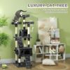68-inch Multi-Level Cat Scratching Tree Kitty Activity Center Post Tower Condo Pet Furniture w/ Toy Grey