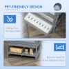 Wooden Hamster Cage, Mice Rodent Small Animals Kit Hutch with Storage, Sliding Tray Seesaw Running Wheel Lockable Roof