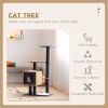 47.2" Cat Tree, Kitten Scratcher, Activity Center, Play House with Condo Sisal, Scratching Post, and Mat, Black