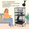 4-Tier Rolling Small Animal Cage, Deluxe Guinea Pig Cage, Ferret Cage for Mink Chinchilla Kitten Rabbit