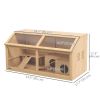 Rat Cage, Hamster Cage Wooden with Suspension Bridge, Ladders, Openable Top, Hut, Platform, for Gerbils Mice