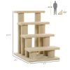 23.5" 4 Tier Pet Stairs Dog Cat Step Scratch Post Furniture, Cream White