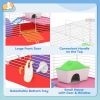 18.5'' Hamster Cage with Exercise Wheel and Water Bottle Dishes, Rat House and Habitats 2 Storey Design, Red