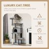 Cat Tree for Large Cats Adult, 58" Tall Cat Tree with Scratching Posts, Large Cat Tower for Indoor Cats with Bed, House, Toys, Grey