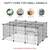 Small Animal Cage for Bunny, Guinea Pig, Chinchilla, Hedgehog, Portable Pet Enclosure with Door, 16 Panels