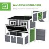 Wooden Chicken Coop with Nesting Box, Pull-Out Tray, Waterproof Roof, 39" Chicken House for 4-6 Chickens, Rabbits
