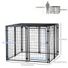 Outdoor Dog Kennel, Lockable Pet Playpen Crate with Top Cover, Black