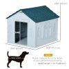 26" Plastic Dog House Outdoor with Air Vents, for Small Medium Dogs, Blue