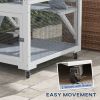 34" L Catio Outdoor Cat Enclosure on Wheels with Hammock Multiple Platforms Resting Condo Ramps for 1-3 Cats, Grey