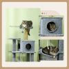 54" Cat Tree for Larger Cats Adult with Hammock, Tal Cat Tree Tower with Scratching Post, Condo, Platforms, Play Balls for Indoor Cats, Grey