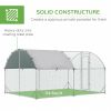 Galvanized Large Metal Chicken Coop Cage Walk-in Enclosure Poultry Hen Run House Playpen Rabbit Hutch with Cover for Outdoor Backyard 9.2' x 12.5' x 6