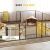 Dog Playpen, 31.5"W Heavy-Duty Metal Puppy Play Pen, Pet Exercise Fences for Outside and Indoor, DIY Design with Door for Small Dogs, 12 Panels
