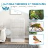 39" Bird Cage for Budgie Finches Canaries Love Birds with Wooden Stands, Slide-Out Tray, Handles, Food Containers, White