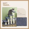 4 Step Cat Tree Stairs with Cat Scratching Post, Jumping Platform, Toy Ball, Grey