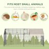 87x41x41-IN Catio Rabbit Guinea Pig Cage Chicken Coop Run, Small Animal Enclousure Outdoor Indoor with Cover and Multiple Doors, Beige