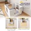 Whelping Box for Dogs with Whelping Pad, Adjustable Entrance, Non-slip Foot Pads, for Small Dogs, White