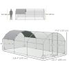 Galvanized Large Metal Chicken Coop Cage Walk-in Enclosure Poultry Hen Run House Playpen Rabbit Hutch with Cover for Outdoor Backyard 9.2' x 18.7' x 6