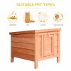 Wooden Rabbit Hutch Bunny Cage Outdoor Cat House Guinea Pig Cage Duck Shelter, Indoor Outdoor Use, 20"x16.5"x17", Orange