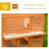 2 Tier Elevated Wooden Rabbit Hutch Bunny House Small Animal Cage 47"L x 19"W x 39"H w/ Sliding-Out Tray
