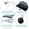 63" Large Bird Parrot Cage Stand Finch Feeder Play Top House Perch Bowl Wheels, Silver