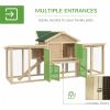 Wooden Chicken Coop, Outdoor Backyard Garden Large Rabbit Hutch with Nesting Box, Run, Ramp, Drawer