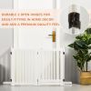 Free Standing Wooden Pet Gate Indoor Dog Barrier Foldable Step Over Doorway Fence Safety Gate with Open Door Z Shape 4 Panel
