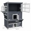 Cat House, Outdoor 3-Tier Kitty Shelter, Weather Resistant, w/ Escape Door