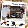 Pet Stroller with 3 Wheels, One-click Folding Design, Adjustable Canopy, Zippered Mesh Window Door, Grey