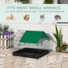 Metal Outdoor Small Animal Cage for Rabbits and Cats, Black