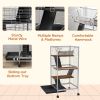 Steel Small Animal Cage for Guinea Pig, Ferret, Chinchilla, Kitten and Rabbit, Light Grey