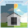 26" Plastic Dog House Outdoor with Air Vents, for Small Medium Dogs, Grey