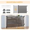 Retractable Pet Gate, 33.5" Tall, Extends to 59.1" Wide, Foldable Mesh Dog Gate for house, w/ Single Hand Operation, for Stairs, Doorways