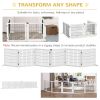 Wooden Freestanding Pet Gate w/ 2 Support Feet, White