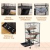 4-Tier Rolling Small Animal Cage, Deluxe Guinea Pig Cage, Ferret Cage for Mink Chinchilla Kitten Rabbit