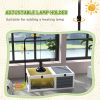 Tortoise House Wooden Tortoise Enclosure Indoor Outdoor with Adjustable Lamp Holder, Openable Lids, Pull-out Trays