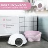 Enclosed Cat Litter Box, Large Kitty Litter Box with Lid, Scoop, Leaking Sand Pedal, Top Handle, Pink