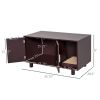 Cat Litter Box Enclosure, Hidden Litter Box Furniture, Cat House End Table Washroom with Scratching Pad, for Indoor Cats Kittens, Brown
