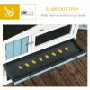 Wooden Rabbit Hutch Guinea Pig House with Removable Tray, Openable Roof, Trough, Run for Tortoises and Ferrets, Blue