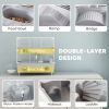 2-Tier Hamster Cage with Sand Bathroom, Running Wheel, Water Bottle, Tubes, Accessories, for Dwarf Hamster, Gray