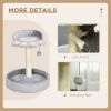 17" Small Cat Tree, Cat Tower with Sisal Scratching Post, Dangling Ball, Bed, Kitten Activity Centre, Light Grey