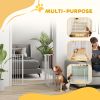 Pressure Fit Dog Gate Pet Barrier for stairs doorway, 29.9''- 42.1'' Width White