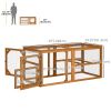 55" Wooden Chicken Coop Extension Outdoor with Roosting Bars, Combinable Design, Orange
