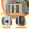 Dog Crate Furniture with Cushion, 41 Inch Corner Design Dog Crate End Table for Medium Dogs, Multi Colour