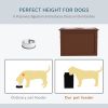 Elevated Dog Bowls for Large Dogs with Storage 2 Stainless Steel Dog Bowls, Elevated Base for Large Dogs, Brown