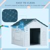 26" Plastic Dog House Outdoor with Air Vents, for Small Medium Dogs, Blue