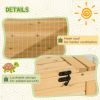 Wood Tortoise House for Lizards, Geckos, Indoor Outdoor Use, 35.8" x 23.8" x 12.6", Yellow