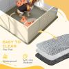 Whelping Box for Dogs with Retractable Light Stand, Waterproof Pad, Rail, Adjustable Height Door, 49" x 47"