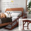 Wooden Dog Ramp with Removable Guardrails, Non-Slip Surface, 60" Long, Brown