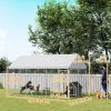 Galvanized Steel Outdoor Dog Kennel with Roof, Safety Lock, for Backyard, 13.1' x 7.5' x 7.8'