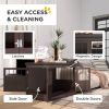 31" Dog Crate Furniture End Table with Three Doors for Small Dogs, Coffee